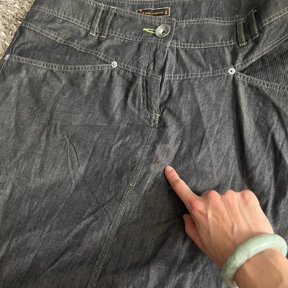 Vintage Cop Copine Grey Denim Layered Wrap Skirt Pants Sz 42 - Picture 3 of 8